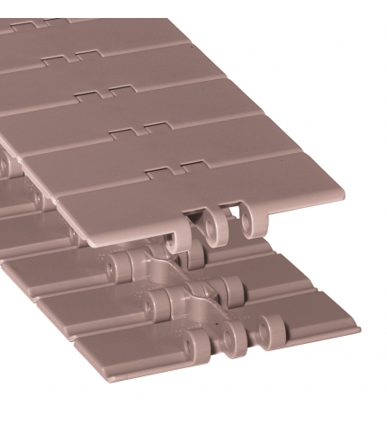 LF820-K400 - Cadena de charnela recta en poliacetal color marrón, ancho de platillo: 101,6 mm., paso: 38,1 mm.